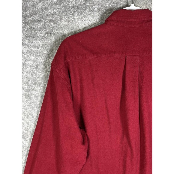 Eddie Bauer Long Sleeve Button‎ Down Flannel Shirt Mens Large Tall Red Pocket - Picture 10 of 14
